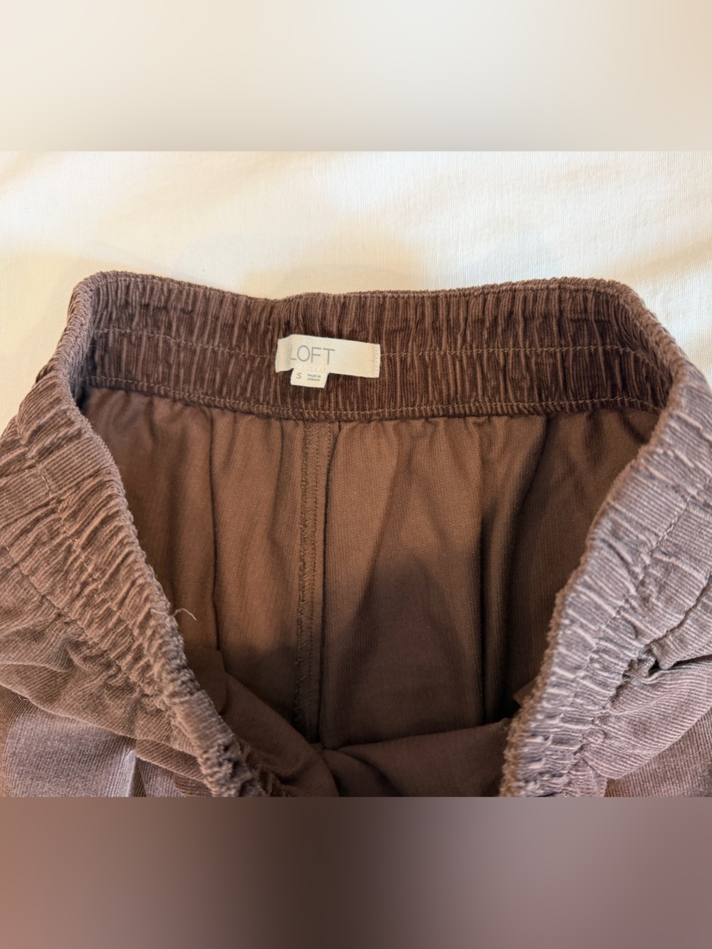 LOFT Pull-On Brown Corduroy Wide Leg Pants Size Small - Picture 4 of 7